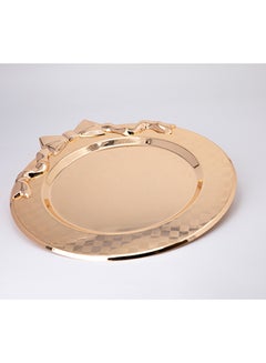 Buy Multi-Use Metal Tray Set Gold 36x36x2cm in Saudi Arabia