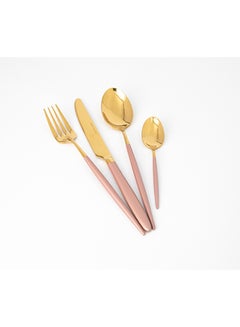 Buy Metal Fork And Spoon Set Gold 17x25cm in Saudi Arabia