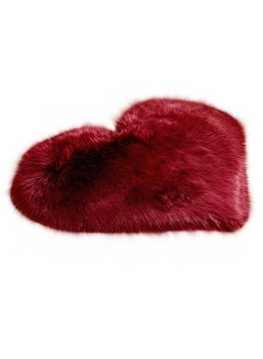 Buy Heart Shaped Anti Skid Soft Fabric Carpet Red 30x40cm in UAE