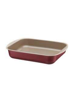 Buy Brasil 1.9L Red Aluminum Deep Roasting Pan with Interior and Exterior Starflon Max PFOA Free Nonstick Coating Red/Beige 1.9Liters in UAE