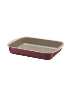 Buy Brasil 34cm 4.9L Red Aluminum Deep Roasting Pan with Interior and Exterior Starflon Max PFOA Free Nonstick Coating Red/Beige in UAE