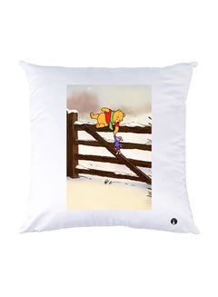 Buy Printed Pillow White 30x30cm in UAE