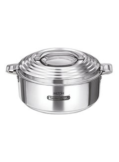 Buy Galaxia Stainless Steel Casserole Silver 7Liters in UAE