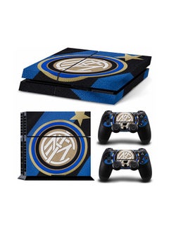 Buy 3-Piece Inter Milan Logo Printed Gaming Console And Controller Skin Sticker Set For PlayStation 4 in Egypt