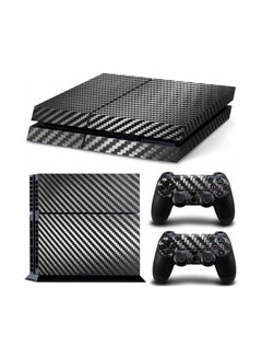 Buy 3-Piece Carbon Fibre Console And Controller Sticker Set For PlayStation 4 in Egypt