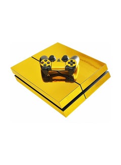 Buy 3-Piece Skin Sticker Cover For PS4 And 2 Controller Set , Pure Gold in Egypt