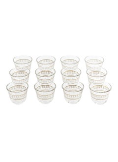 Buy 12-Piece Kawa Zari Cup Set Clear/Brown 60ml in UAE