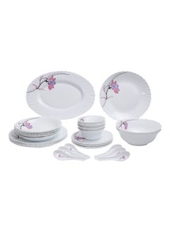 Buy 34-Piece Dinnerware Set White/Brown in UAE