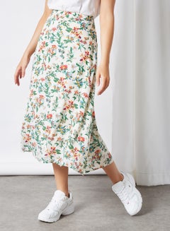 Buy Floral Printed Summer Midi Skirt Multicolour in UAE