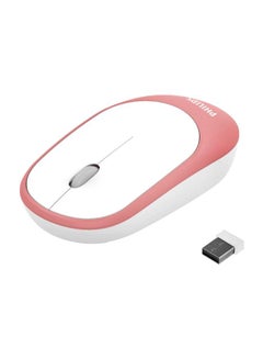 Buy Wireless Mouse With Receiver Pink/White in UAE