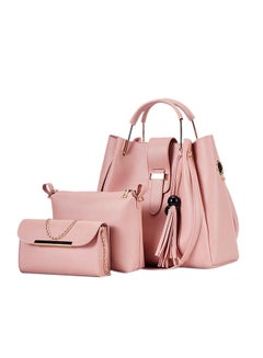 Buy 3-Piece Fashion Bag Set Pink in Saudi Arabia