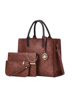 Buy 3-Piece Retro Bag Set Brown in Saudi Arabia