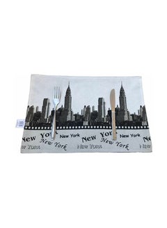 Buy 6-Piece New York Printed Table Cloth Set Multicolor 45x30cm in Egypt