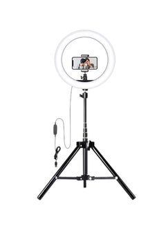 Buy 3000.0 mAh Fill Ring Light With Adjustable Stand With 2 Cell Phone Holder LED Selfie Ring Light Black in UAE