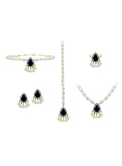 Buy 18 Karat Gold Diamonds Royal Indian Sapphire Jewellery Set in UAE