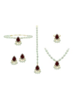 Buy 18 Karat Diamonds Royal Indian Ruby Jewellery Set in UAE