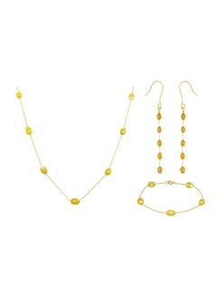 Buy 18 Karat Gold Golden Pearls Jewellery Set in UAE