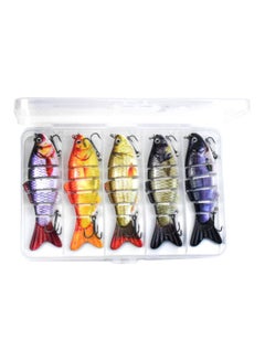 Buy 5-Piece 6 Segment Bass Fishing Lure Set 4inch in Saudi Arabia