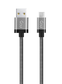 Buy Braid Metallic Type C To A Cable Connector Grey/Black in UAE