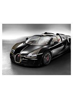 Buy Bugatti Veyron Themed Self Adhesive Wall Sticker Black/White 80x60cm in Egypt