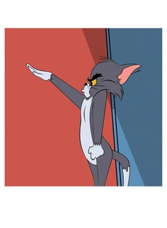 Buy Tom And Jerry Themed Printed MDF Wall Art Red/Blue/Gray 30x30cm in UAE