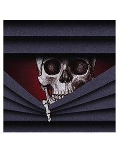 Buy Skull Themed Wall Decor Grey/White/Red 30x30cm in Saudi Arabia