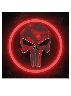 Buy Punisher Logo Themed Wall Art Red/Grey/Black 30x30cm in UAE