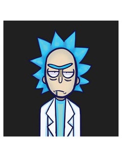 Buy Rick Themed Wall Art White/Blue/Black 30x30cm in Saudi Arabia