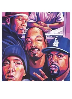 Buy Rap Artists Printed Wall Art Blue/Brown/Purple 30x30cm in UAE