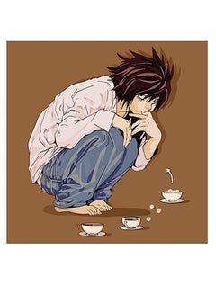 Buy Death Note Anime  Themed Printed MDF Wall Art Brown/Blue/White 30x30cm in UAE