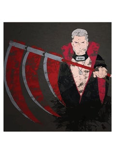 Buy Naruto Anime Printed Wall Art Black/Red/Grey 30x30cm in Saudi Arabia