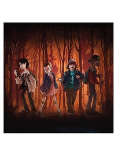 اشتري لوحة فنية مطبوعة بعبارة "Stranger Things" بني/أسود/أخضر 30x30سم في السعودية