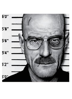 Buy Walter White Breaking Bad Series Themed Wall Art Black/Grey/White 30x30cm in Saudi Arabia