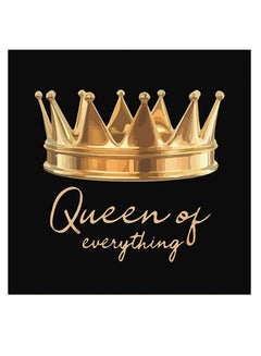 Buy Queen Of Everything Quote Themed Wall Art Black/Gold 30x30cm in UAE