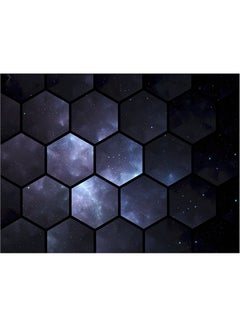 Buy Hexagons Themed Wall Sticker Black/White 140x105cm in Egypt