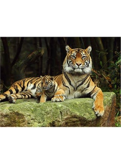 Buy Tiger Themed Wall Sticker Yellow/Black/Green 140x105cm in Egypt