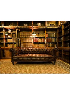 Buy Old Library Themed Wall Sticker Gold/Black/Red 140x105cm in Egypt