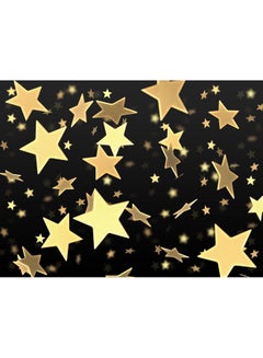 Buy Star Printed Self Adhesive Wall Sticker Black/Gold 140x105cm in Egypt