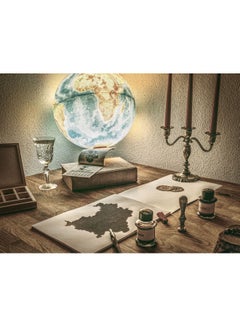 Buy Globe Printed Self Adhesive Wall Sticker Brown/Grey/White 140x105cm in Egypt