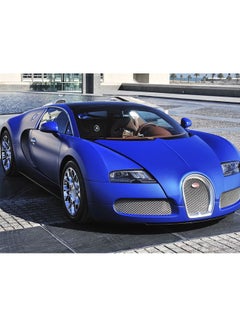 Buy Bugatti Themed Self Adhesive Wall Sticker Blue/Grey/Black 140x105cm in Egypt