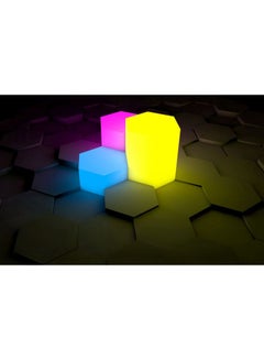 Buy Lightning Cubes Themed Self Adhesive Wall Sticker Yellow/Black/Blue 140x105cm in Egypt