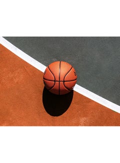 Buy Basketball Themed Self Adhesive Wall Sticker Brown/Grey/White 140x105cm in Egypt