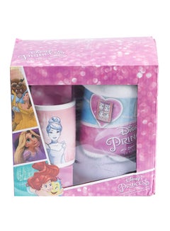 Buy 2-Piece Princess Printed Polar Fleece Blanket And Mug Set polyester White/Black/Pink 180x150x100cm in UAE