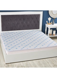 Buy Waterproof Super King Mattress Protector Polyester White/Blue in UAE