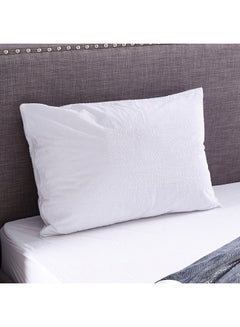 Buy Terry Waterproof Pillow Protector Cotton White 75x50cm in UAE