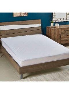 Buy Atlanta Waterproof Queen Size Mattress Protector Polyester White 200x150cm in UAE