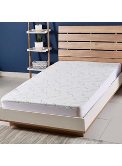 Buy Waterproof Twin Mattress Protector polyester White 120x200cm in UAE