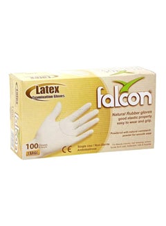 Buy 100-Piece Disposable Gloves Set White L in UAE