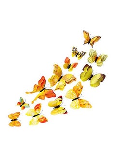 اشتري 12Pcs 3D Butterfly Stickrs DIY Wall Decoration House Babyroom Decoration Stickers 25 غم في الامارات