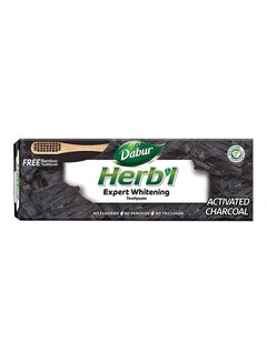Buy Herbal Activated Charcoal Expert Whitening Toothpaste With Free Bamboo Toothbrush 150g in UAE